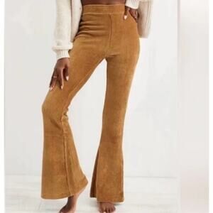 Aerie Groove On Velvet Flare Pants Size M Pull On High Rise Y2K Retro